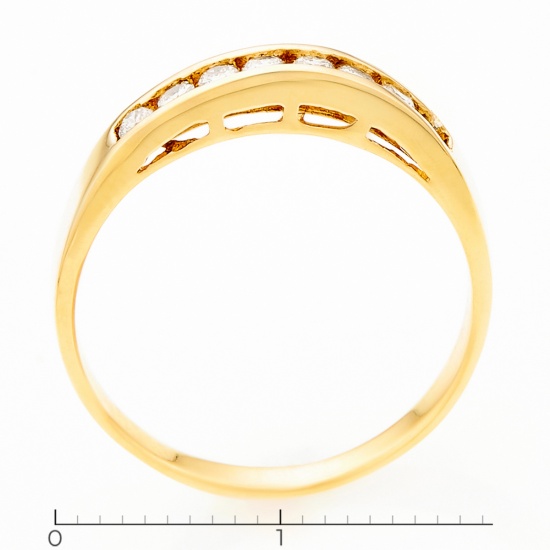 Кольцо из желтого золота 750 пробы c 8 бриллиантами, Л63003043 за 27100