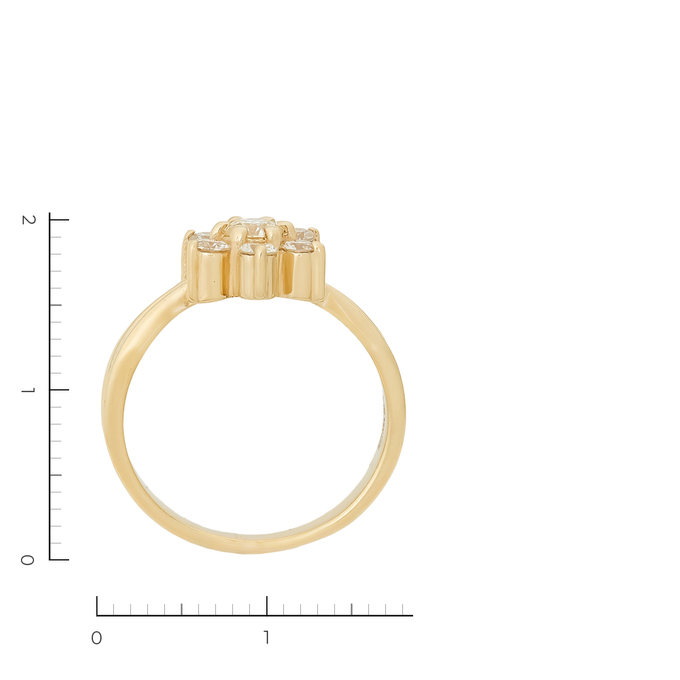 Кольцо из желтого золота 585 пробы c 7 бриллиантами, Л 7000 7407 за 30625