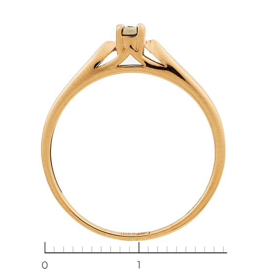 Кольцо из комбинированного золота 585 пробы c 1 бриллиантом, Л28083564 за 5950