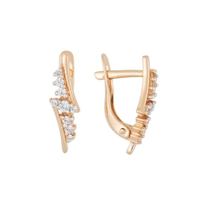 Серьги из золота 585 пробы c 18 фианитами, Л 6102 7811 за 18720