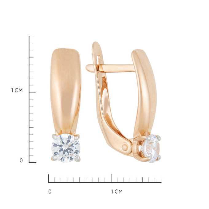 Серьги из золота 585 пробы c фианитами