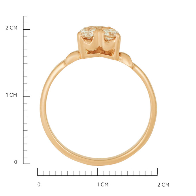 Кольцо из золота 585 пробы c бриллиантами
