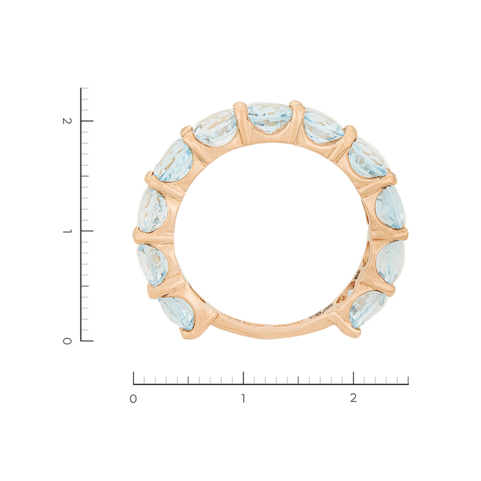 Кольцо из красного золота 750 пробы c 11 топазами, Л 2809 6991 за 47000