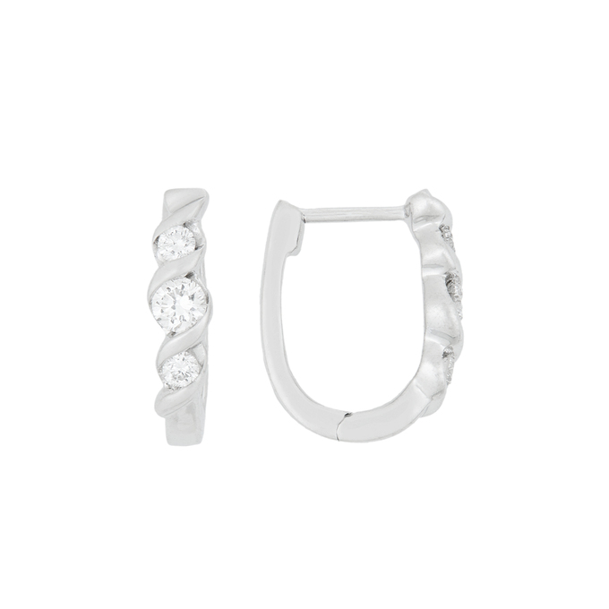 Серьги из золота 585 пробы c 6 бриллиантами