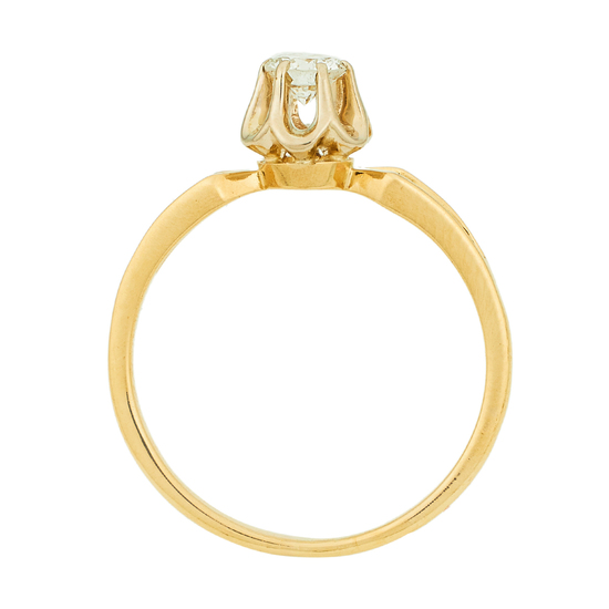 Кольцо из комбинированного золота 750 пробы c 1 бриллиантом, Л33088500 за 47700