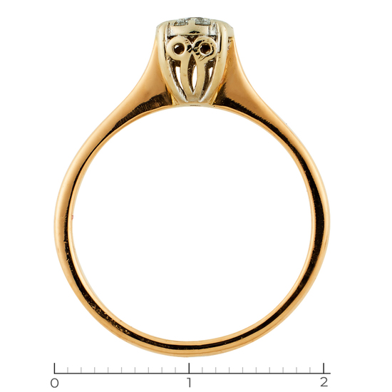 Кольцо из комбинированного золота 585 пробы c 11 бриллиантами, Л76008750 за 19450