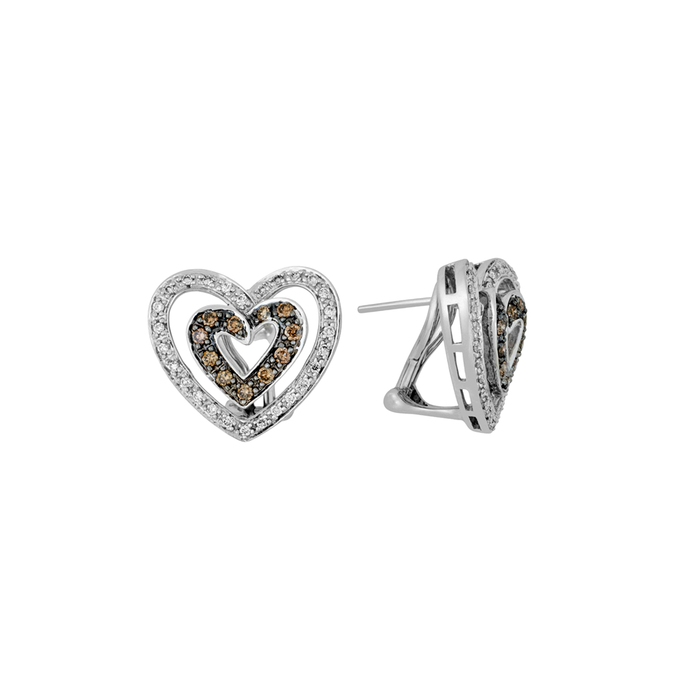 Серьги из золота 585 пробы c 76 бриллиантами