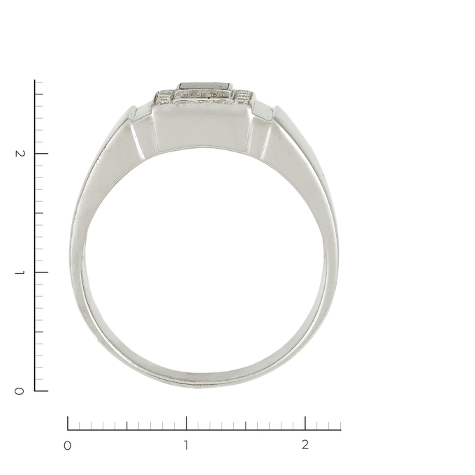 Кольцо из белого золота 585 пробы c 16 бриллиантами и 1 ониксом, Л 3112 4054 за 52430
