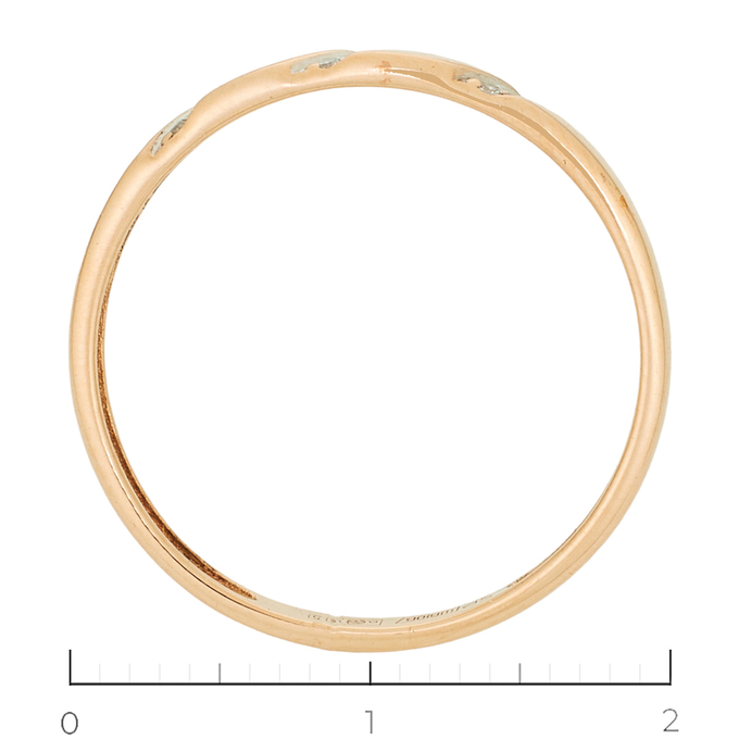 Кольцо из красного золота 585 пробы c 9 бриллиантами