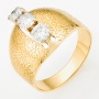 Кольцо из желтого золота 750 пробы c 3 бриллиантами Л48021014 фото 1