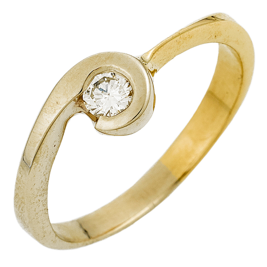 Кольцо из комбинированного золота 585 пробы c 1 бриллиантом, Л22115773 за 17000