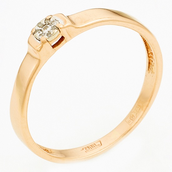Кольцо из красного золота 585 пробы c 8 бриллиантами, Л35057784 за 6540