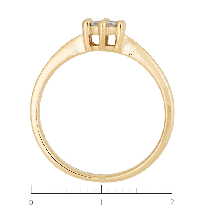 Кольцо из желтого золота 585 пробы c 7 бриллиантами, Л 4106 6368 за 19120
