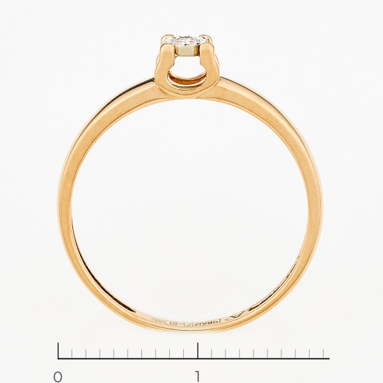 Кольцо из комбинированного золота 585 пробы c 1 бриллиантом, Л30120715 за 7140
