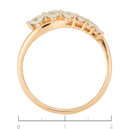 Кольцо из красного золота 585 пробы c 6 фианитами, Л37034893 за 9780