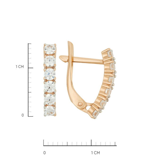 Серьги из золота 585 пробы с фианитами, Ц О007 3956 за 17600