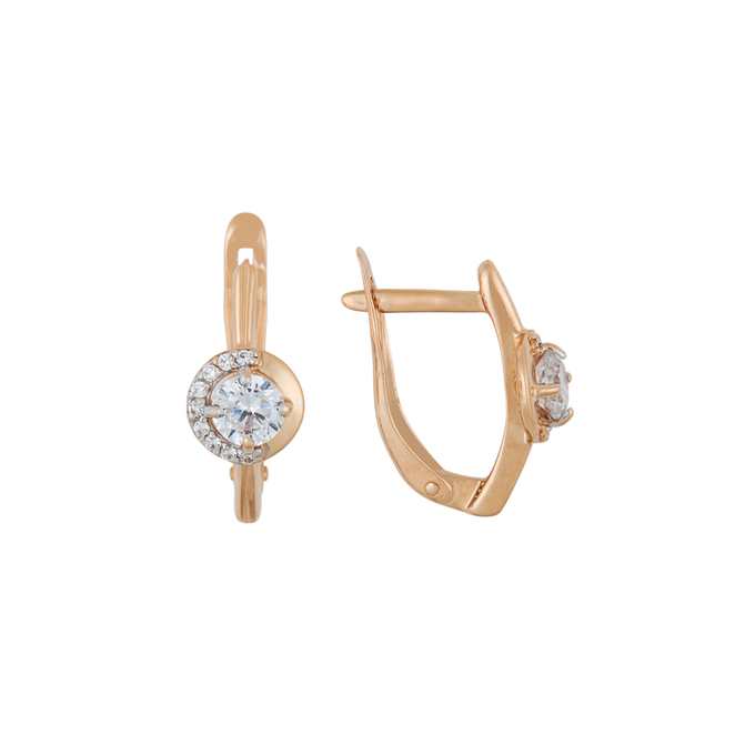 Серьги из золота 585 пробы c фианитами, Л 6602 4374 за 22560