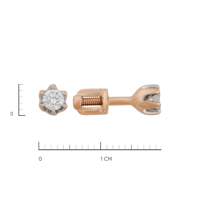 Серьги из золота 585 пробы с бриллиантами, Ц О007 4348 за 32000