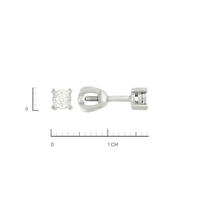 Серьги из золота 585 пробы с бриллиантами, Ц О007 4988 за 12000