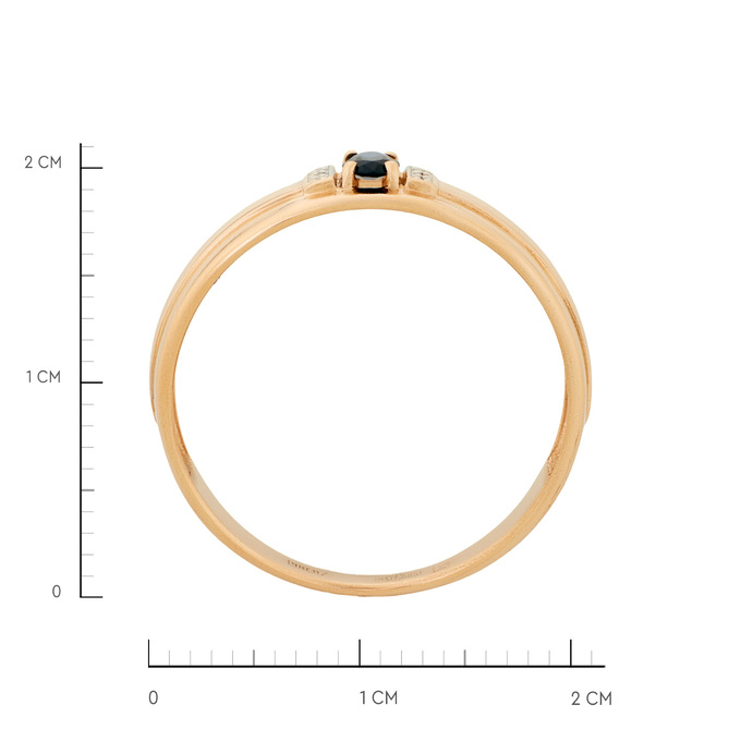 Кольцо из золота 585 пробы c сапфиром и бриллиантами, Л 7503 0119 за 29600