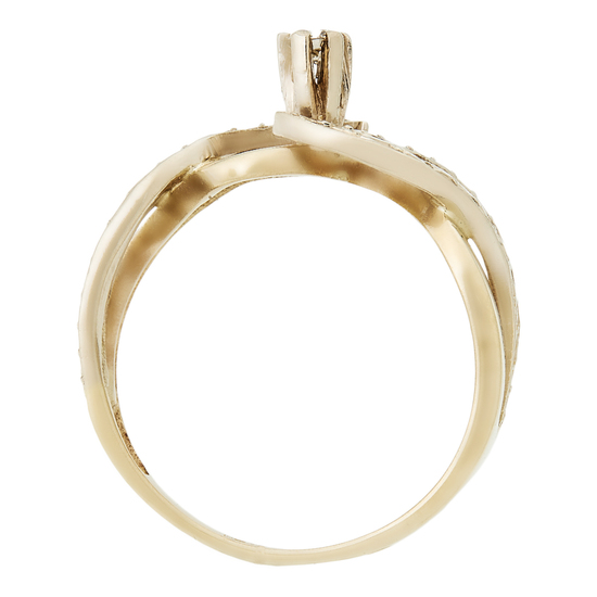 Кольцо из комбинированного золота 500 пробы c 1 бриллиантом, Л28091813 за 27230