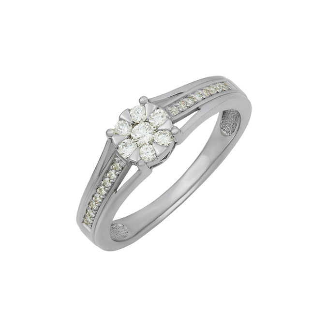 Кольцо из золота 585 пробы c бриллиантами