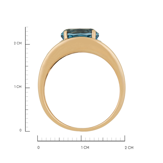 Кольцо из золота 585 пробы c топазом Лондон, сапфирами и бриллиантами, Л 2010 9845 за 52720