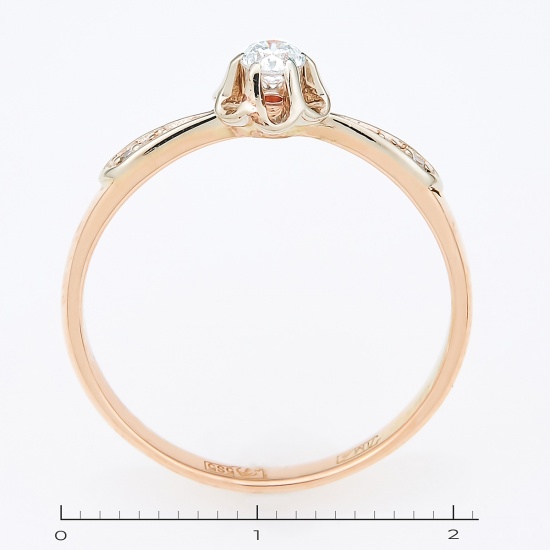 Кольцо из комбинированного золота 585 пробы c 3 бриллиантами, Л45056439 за 17950