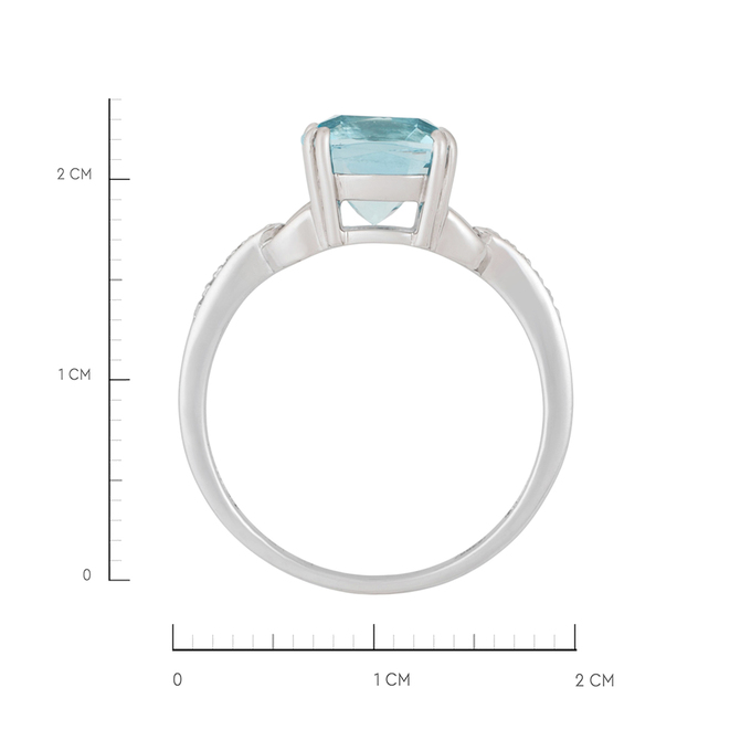 Кольцо из золота 585 пробы c топазом и бриллиантами, Л 0616 3197 за 31200