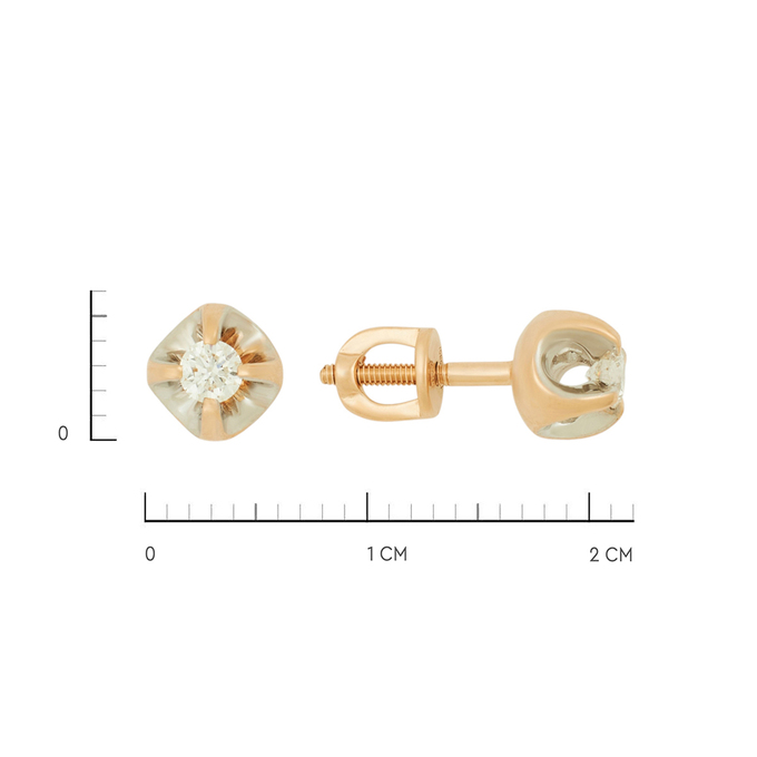Серьги из золота 585 пробы c бриллиантами, Ц О007 1939 за 39040