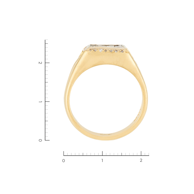 Кольцо из комбинированного золота 750 пробы c 22 бриллиантами, Л 2912 4044 за 167300