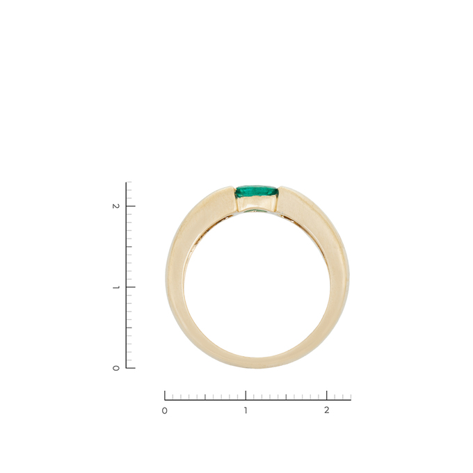 Кольцо из золота 585 пробы c 1 изумрудом