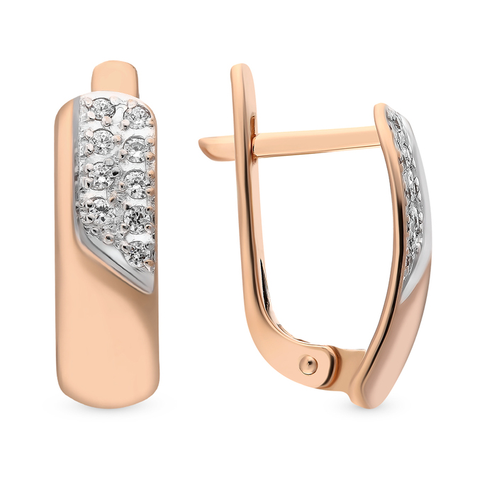 Серьги из золота 585 пробы c фианитами
