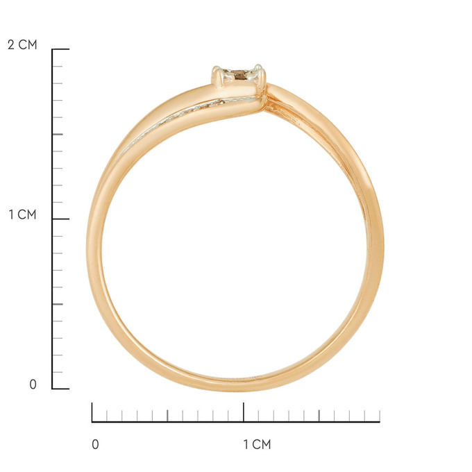 Кольцо из золота 585 пробы c бриллиантами