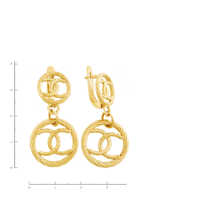 Серьги из желтого золота 585 пробы