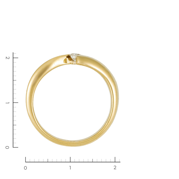 Кольцо из желтого золота 585 пробы c 1 бриллиантом, Л 3309 0536 за 63120