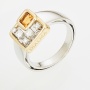 Кольцо из комбинированного золота 750 пробы c 5 бриллиантами и 1 цитрином Л33071714 фото 1