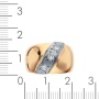 Кольцо из комбинированного золота 583 пробы c 3 бриллиантами 090824 фото 3