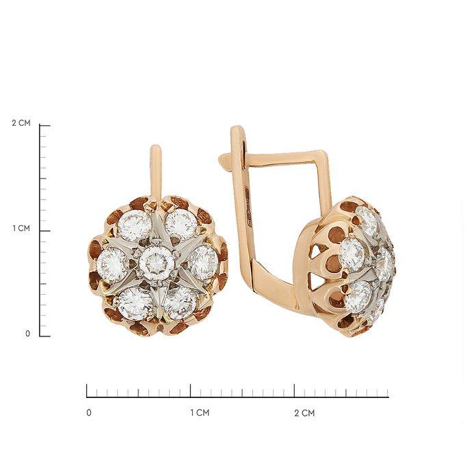 Серьги из золота 583 пробы c бриллиантами, Ц О007 1862 за 205000