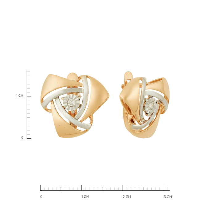 Серьги из золота 585 пробы c бриллиантами