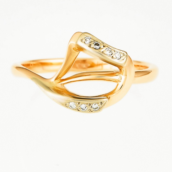Кольцо из комбинированного золота 585 пробы c 7 бриллиантами, Л39100187 за 14805