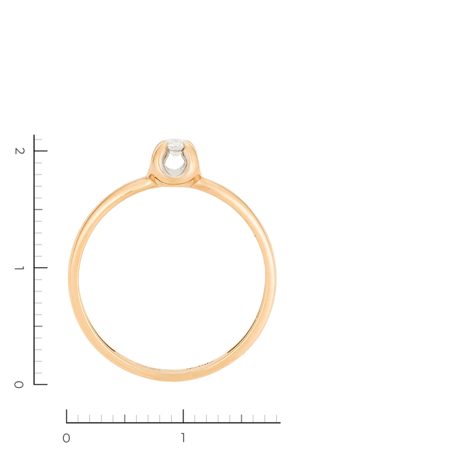 Кольцо из золота 583 пробы c 1 бриллиантом