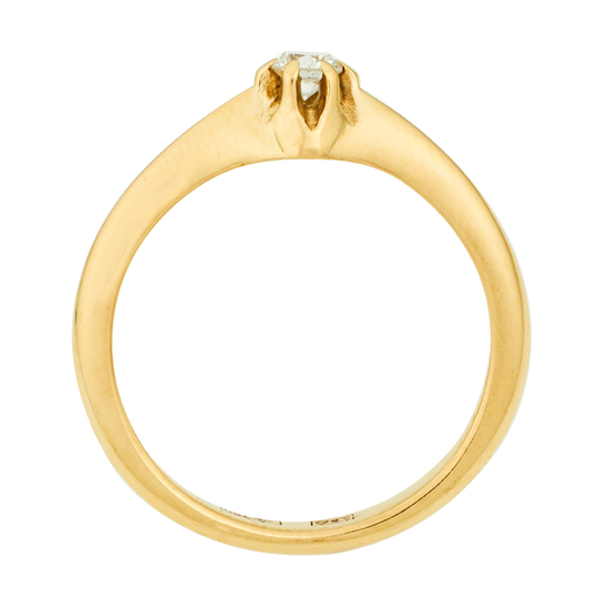 Кольцо из желтого золота 750 пробы c 1 бриллиантом, Л04081108 за 36300