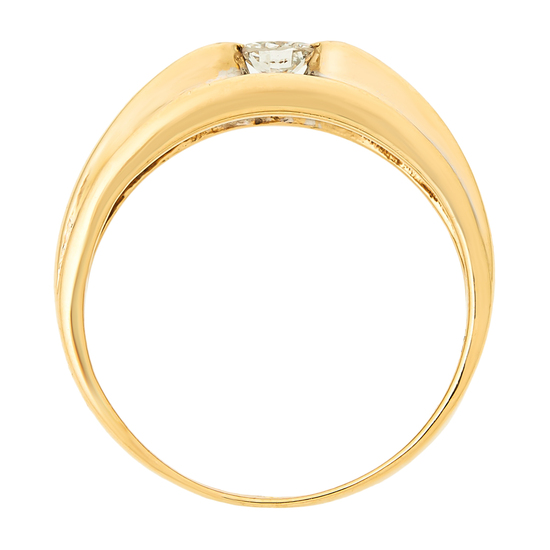 Кольцо из комбинированного золота 750 пробы c 11 бриллиантами, Л23157741 за 77340