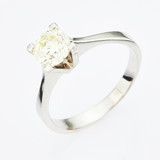 Кольцо из белого золота 585 пробы c 1 бриллиантом Л16137160 фото 1
