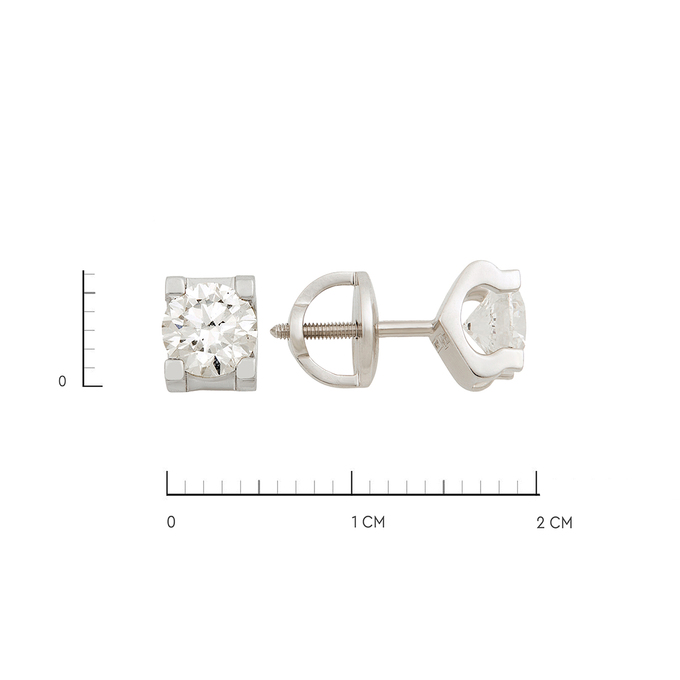 Серьги из золота 585 пробы c бриллиантами, Ц О007 1690 за 1087000