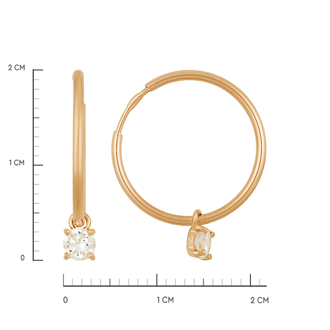Серьги из золота 585 пробы c фианитами, Ц О007 1804 за 12800