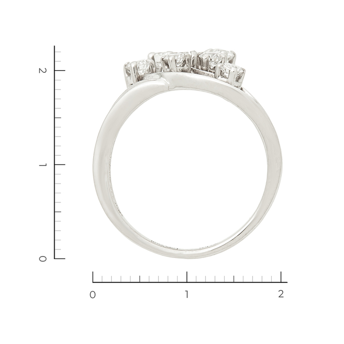 Кольцо из белого золота 750 пробы c 8 бриллиантами