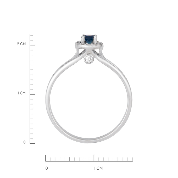 Кольцо из золота 585 пробы c сапфиром и бриллиантами, Л 2812 3500 за 30000