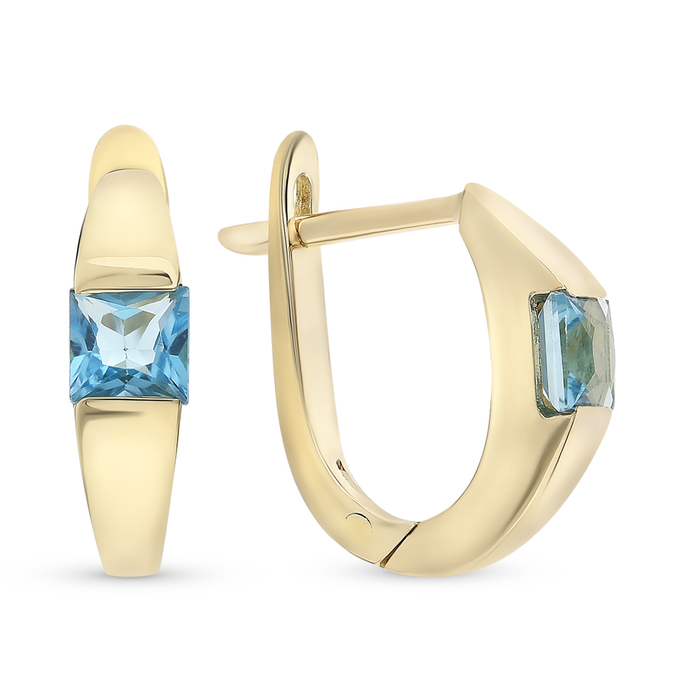 Серьги из золота 585 пробы c 2 топазами